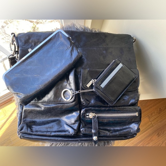 Auth Hobo matching 3 piece set in black leather super soft. All 4 pieces NWT - Picture 5 of 8